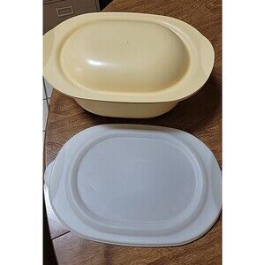 Vtg Tupperware Ultra Plus Casserole‎ Ovenworks 3 Qt Roaster w/Lid & cover set